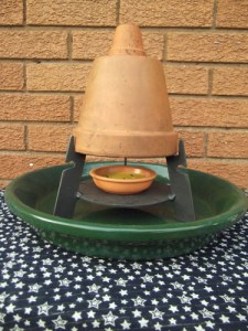 flowerpot candle stove