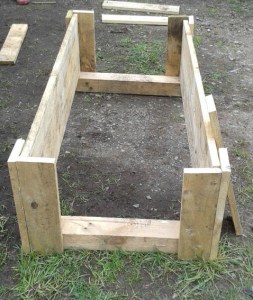 raised garden bed made of pallets