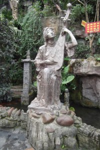 statue at waterfall shrine Chongqing