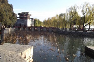 Summer palace lake with lotus