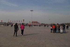 Tiananmen square with forbidden city view