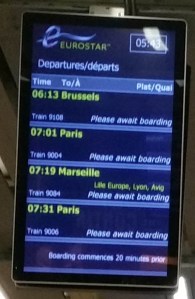 Eurostar destination board